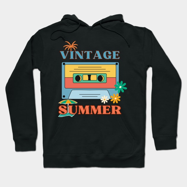 Nostalgic Melodies: Vintage Summer Vibes Hoodie by Toonstruction